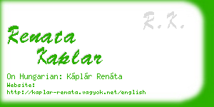 renata kaplar business card