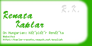 renata kaplar business card